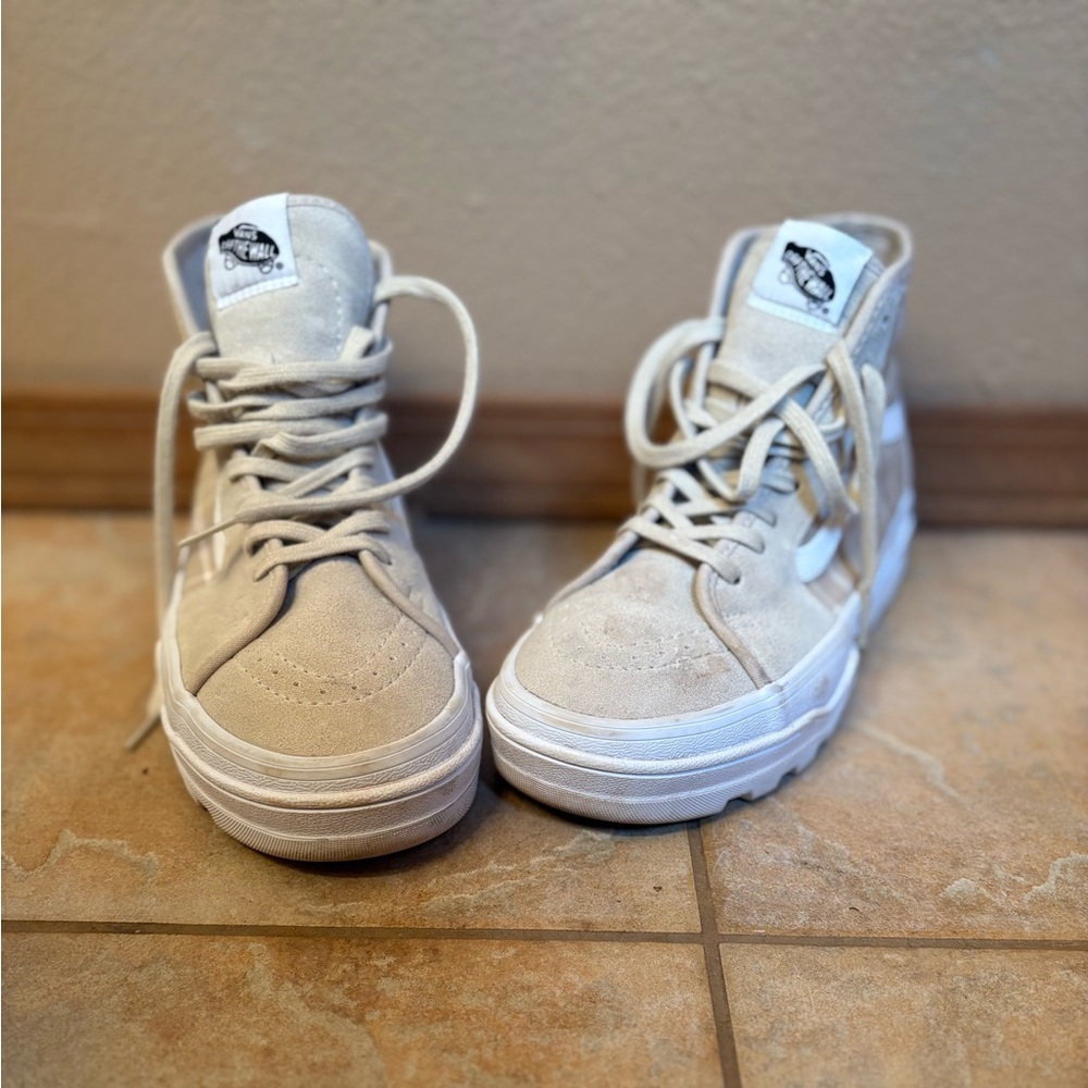 Vans Women’s Cream High-Top Sneakers